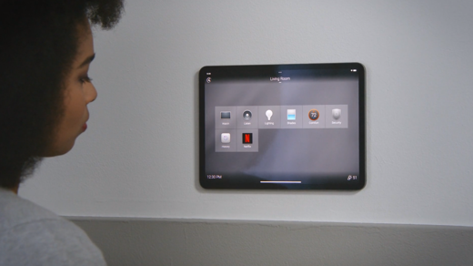 woman looking at control